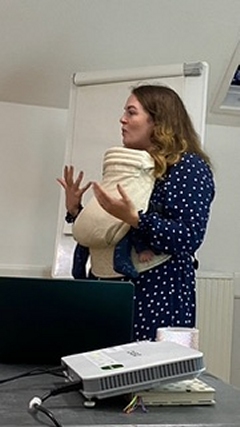 Sophie our obstetrician at Midwives for Mothers teaching at our antenatal class in Bristol